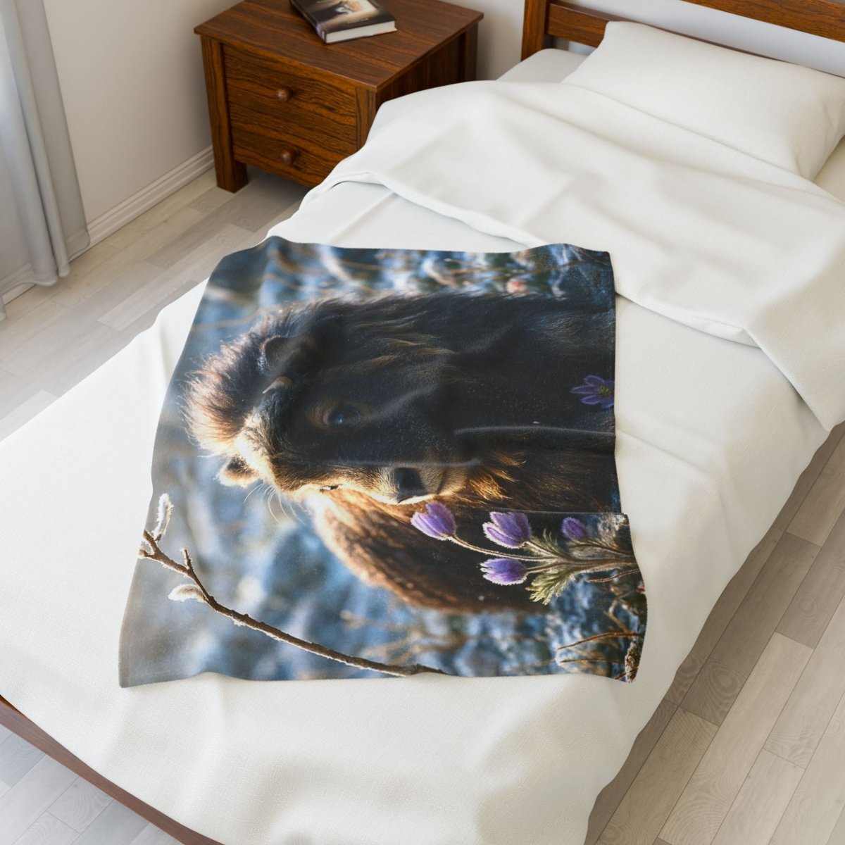 Cozy Plush Blanket — Cute Baby Muskox | Winsome Realms - Winsome Realms