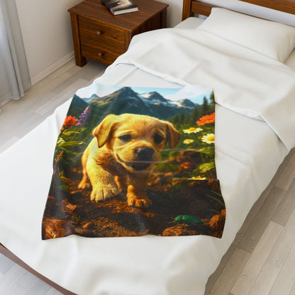 Cozy Plush Blanket — Golden Puppy | Winsome Realms - Winsome Realms