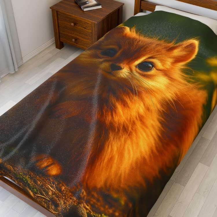 Cozy Plush Blanket — Puffball Chipmunk | Winsome Realms - Winsome Realms