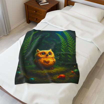 Cozy Plush Blanket — Whimsical Owl | Winsome Realms - Winsome Realms