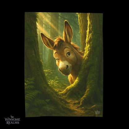 Cozy Woodland Donkey - Velveteen Plush Blanket - Winsome Realms
