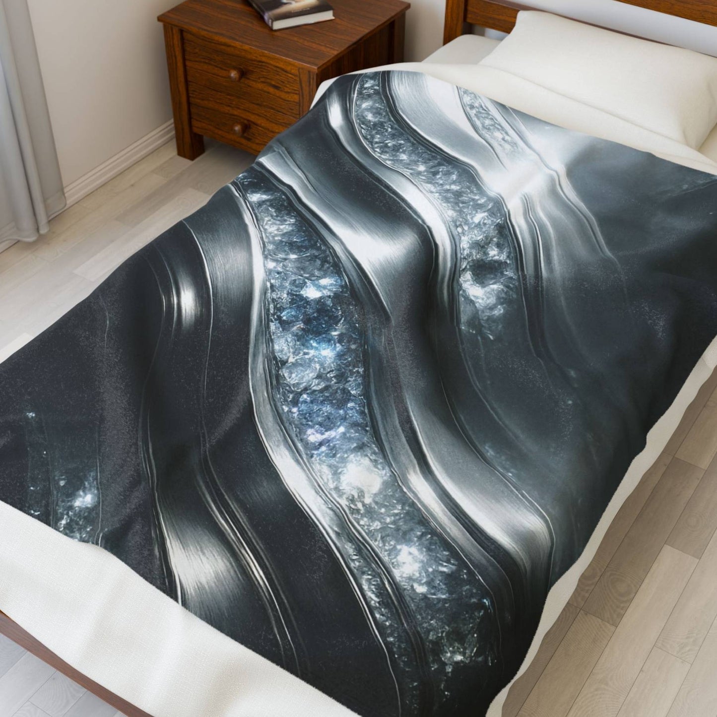 "Diamonds and Platinum" Birthstones Collection Plush Blanket - Winsome Realms