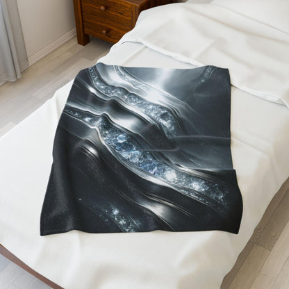 "Diamonds and Platinum" Birthstones Collection Plush Blanket - Winsome Realms
