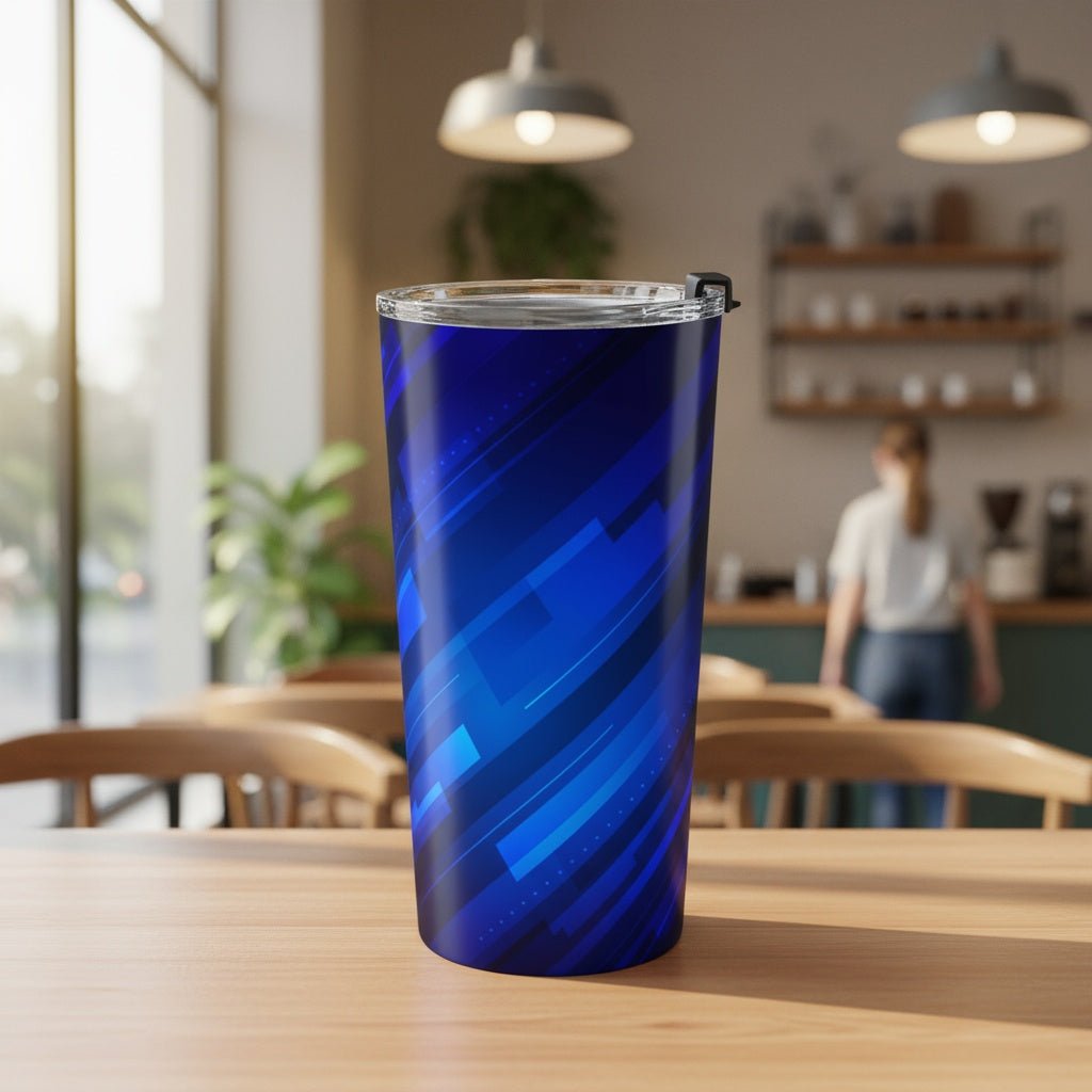 "Digital Blue Shingles" 20oz Insulated Tumbler - Winsome Realms