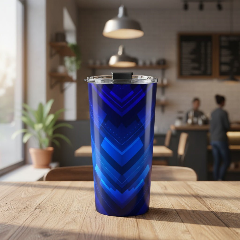 "Digital Blue Shingles" 20oz Insulated Tumbler - Winsome Realms