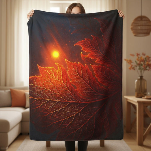 Enkindled Leaf Cozy Plush Blanket - The Winsome Realms - Winsome Realms