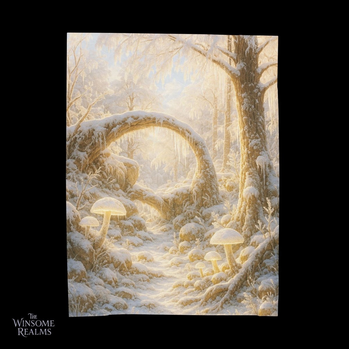 Fantasy Mushroom Forest Plush Blanket - Winsome Realms