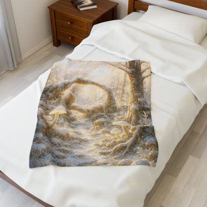 Fantasy Mushroom Forest Plush Blanket - Winsome Realms
