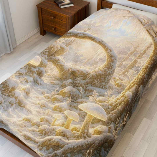 Fantasy Mushroom Forest Plush Blanket - Winsome Realms