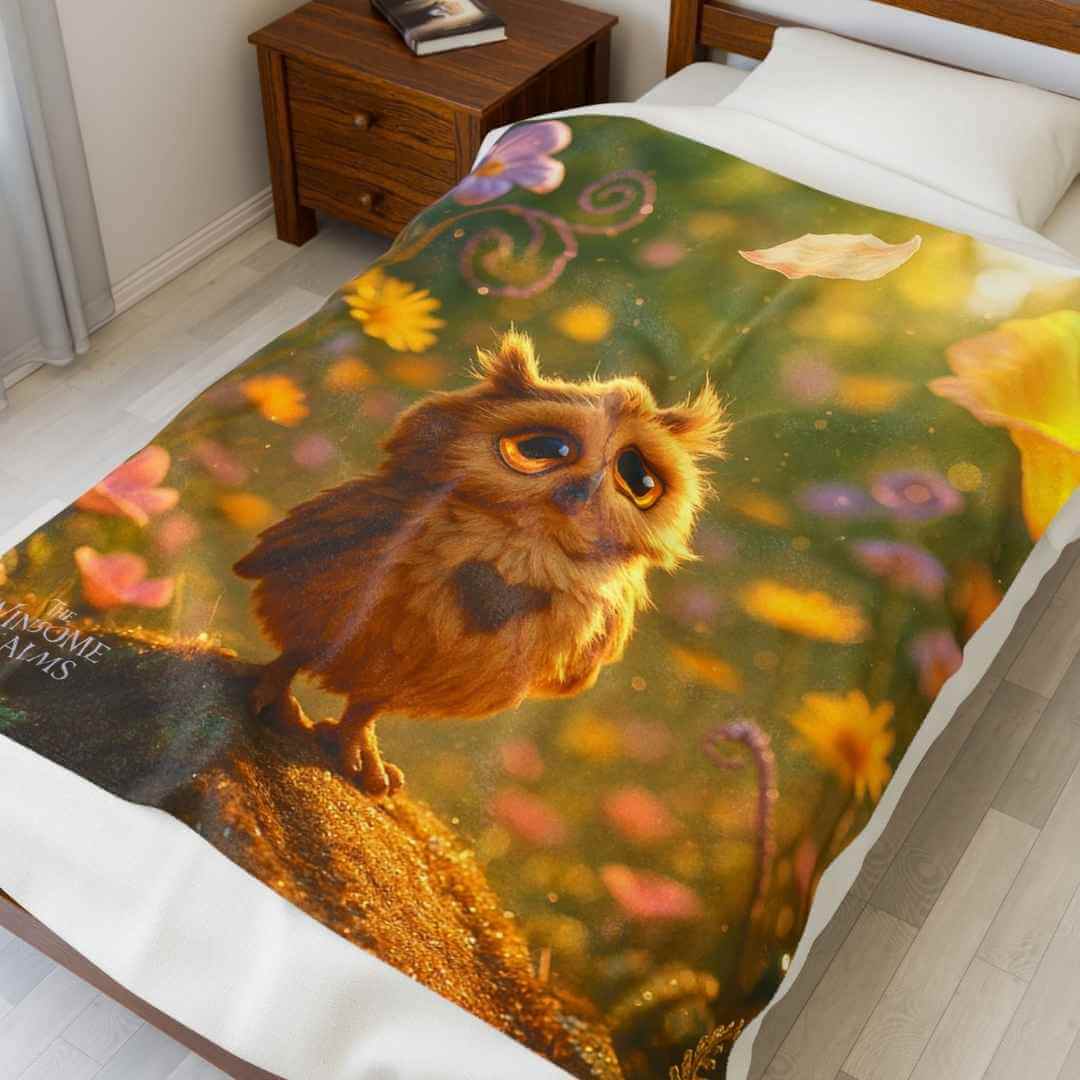 Fantasy Owl Velveteen Plush Blanket - Winsome Realms