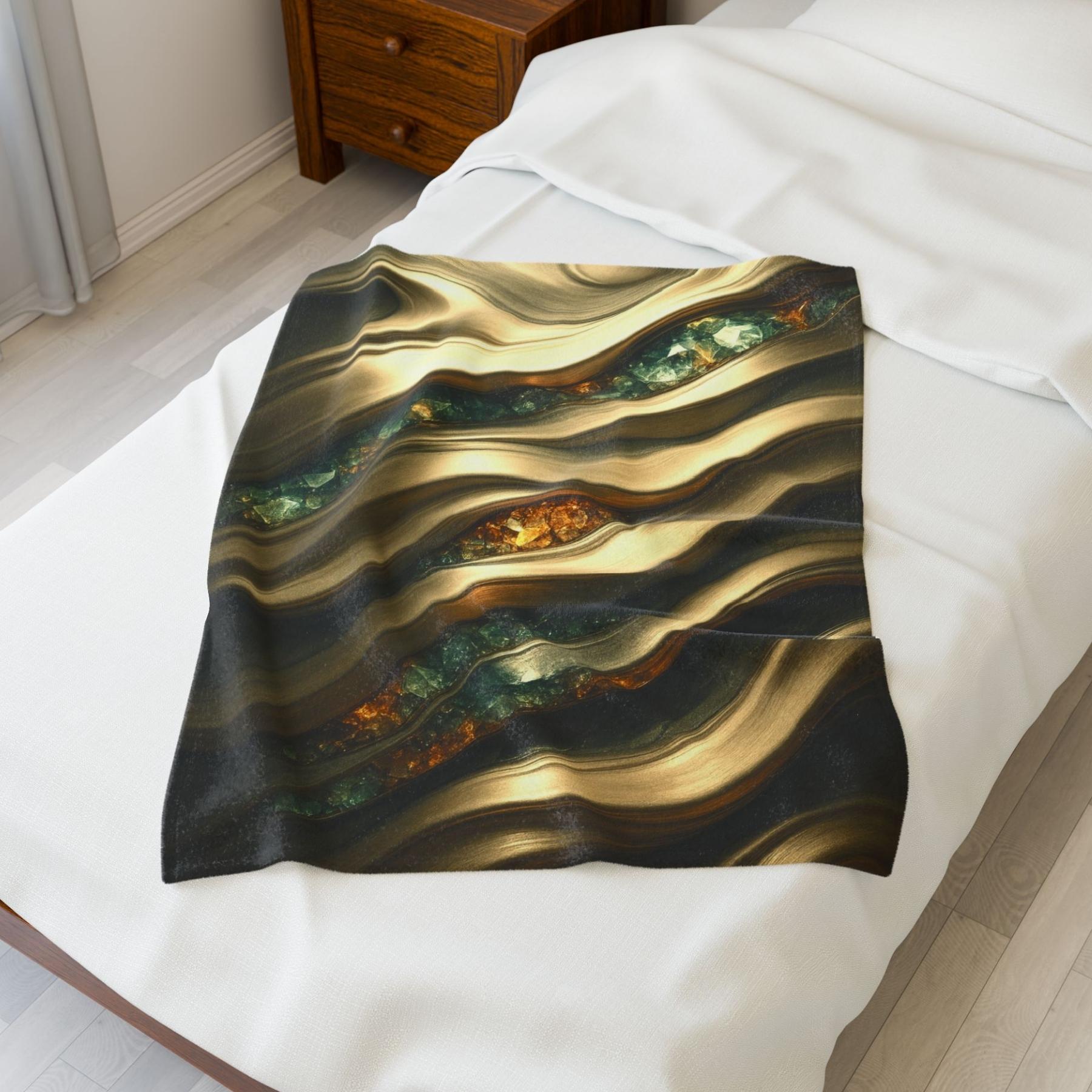 "Gold and Topaz" Birthstones Collection Plush Blanket - Winsome Realms