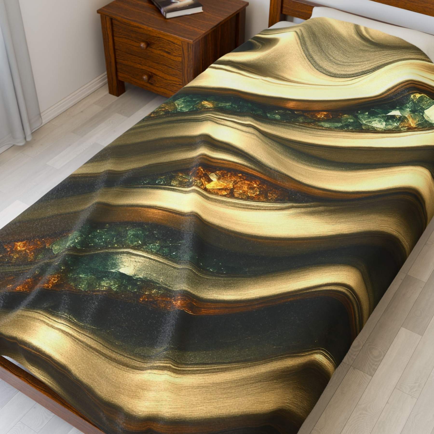 "Gold and Topaz" Birthstones Collection Plush Blanket - Winsome Realms