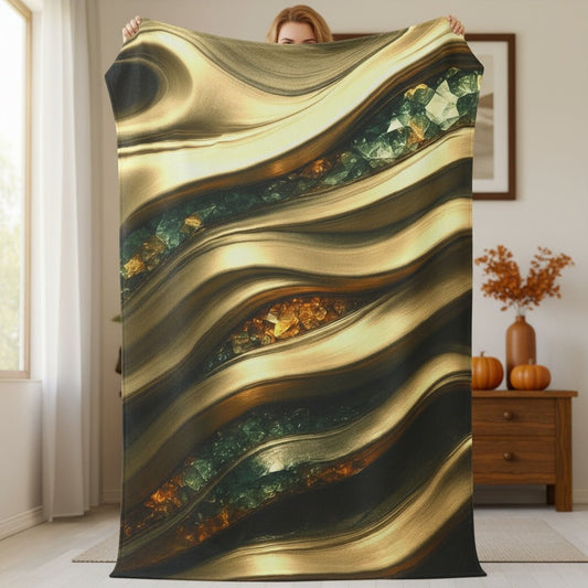 "Gold and Topaz" Birthstones Collection Plush Blanket - Winsome Realms