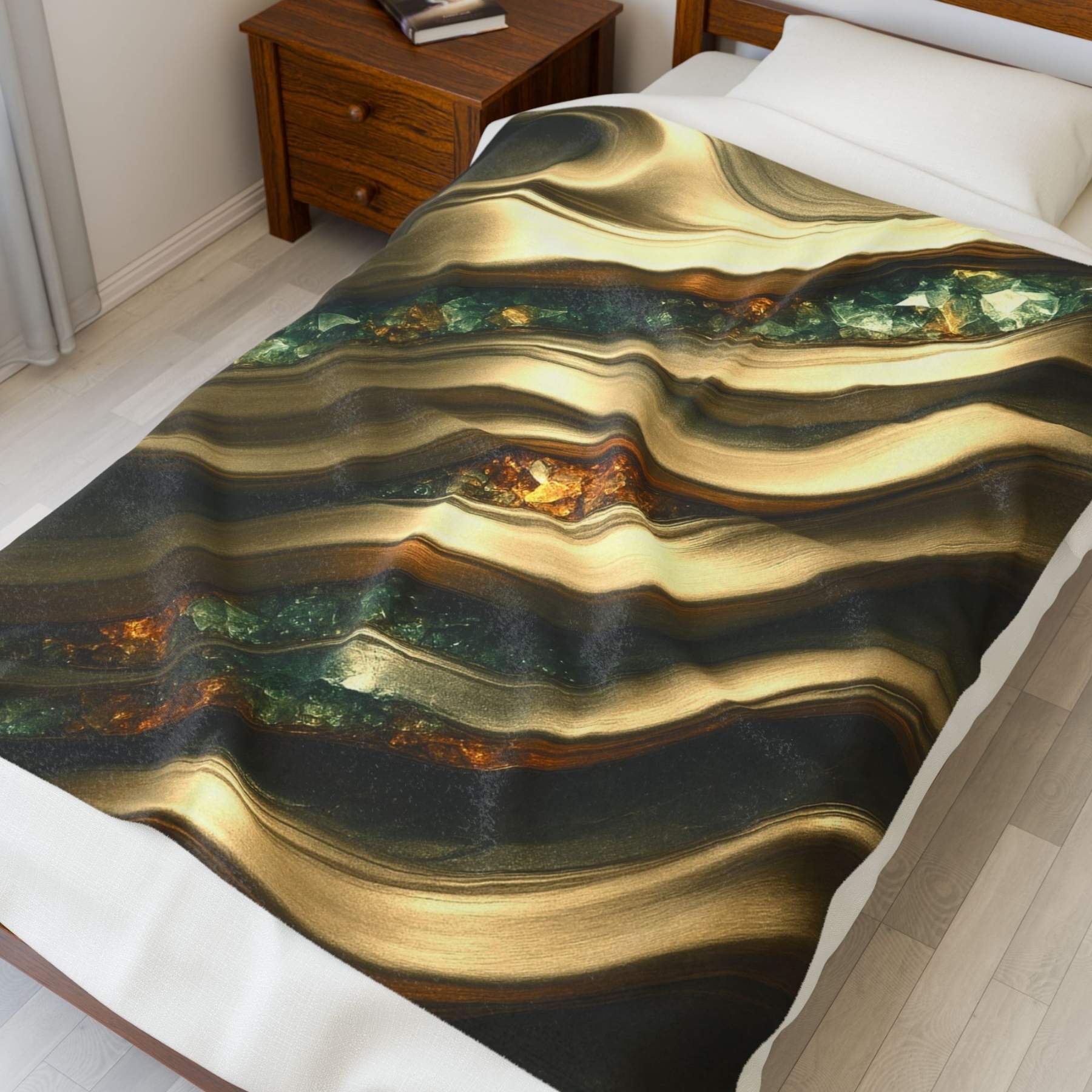 "Gold and Topaz" Birthstones Collection Plush Blanket - Winsome Realms