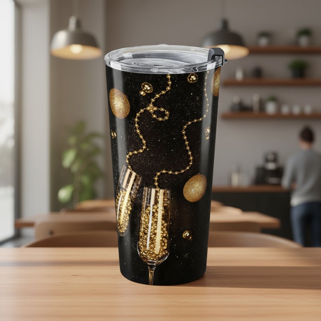"Golden Champaign flutes" 20oz Insulated Tumbler - Winsome Realms