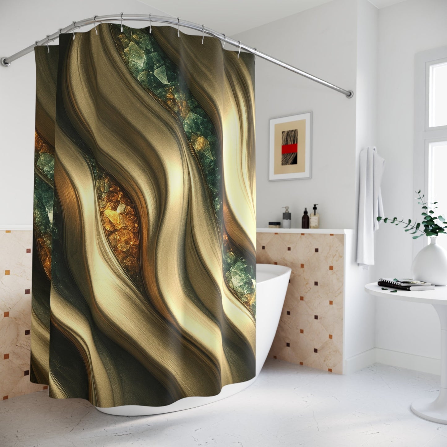 "Golden Topaz" Birthstones Collection Shower Curtain - Winsome Realms