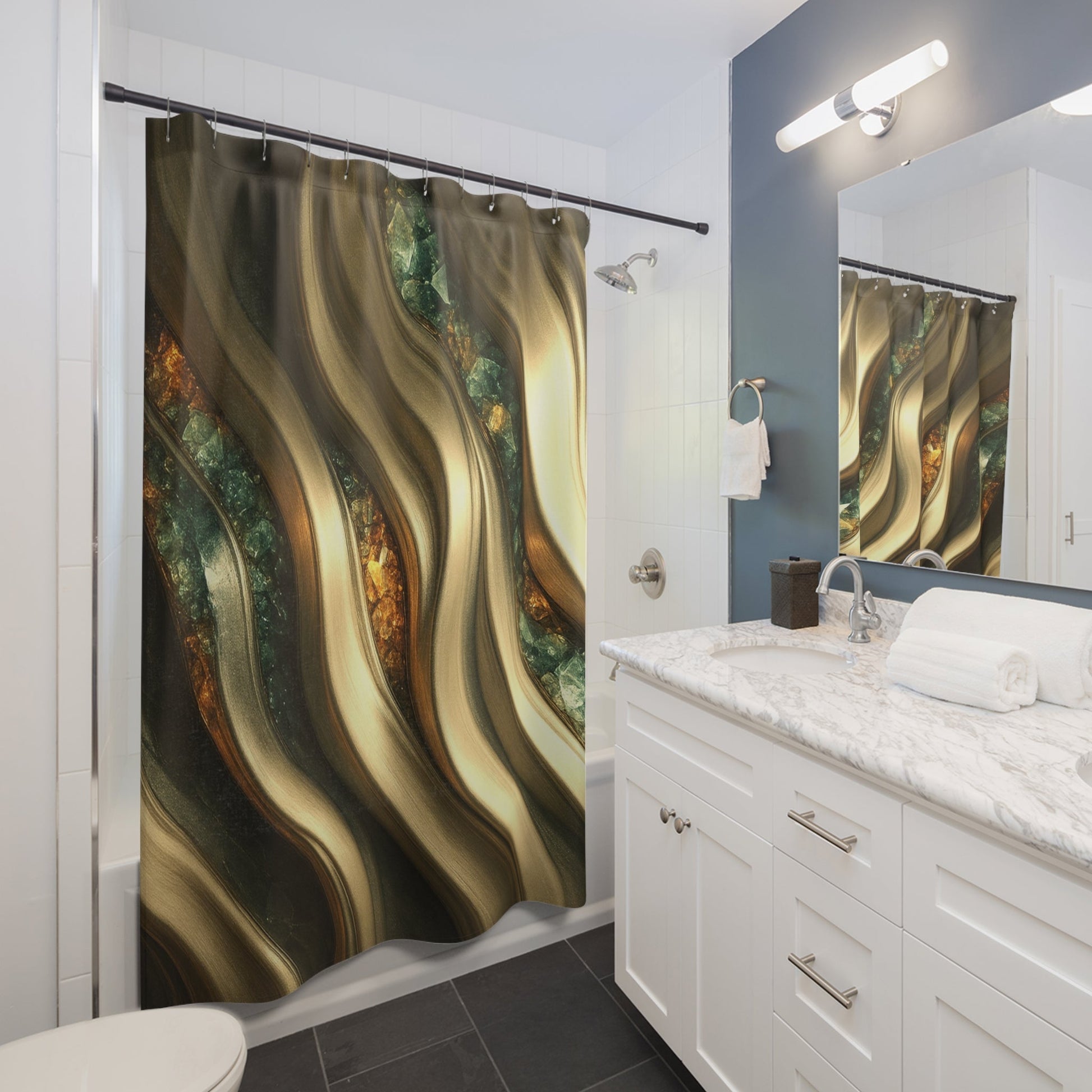 "Golden Topaz" Birthstones Collection Shower Curtain - Winsome Realms