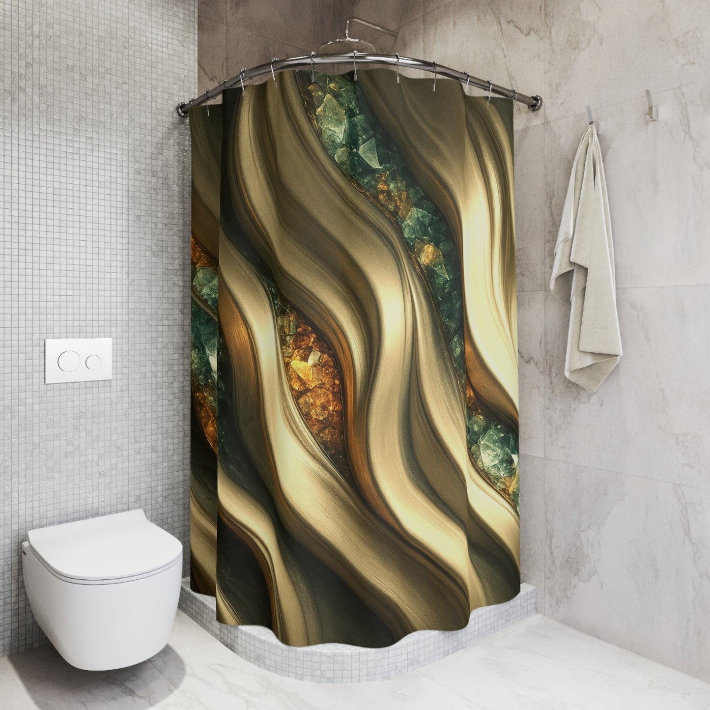 "Golden Topaz" Birthstones Collection Shower Curtain - Winsome Realms