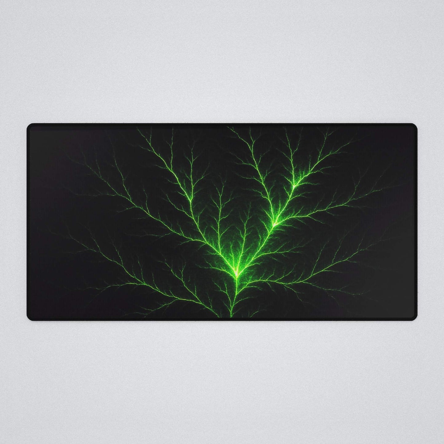 Green Lightning Fractal Art Desk Mat - Winsome Realms