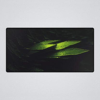 Green Obsidian Jaggeds Fractal Art Desk Mat - Winsome Realms