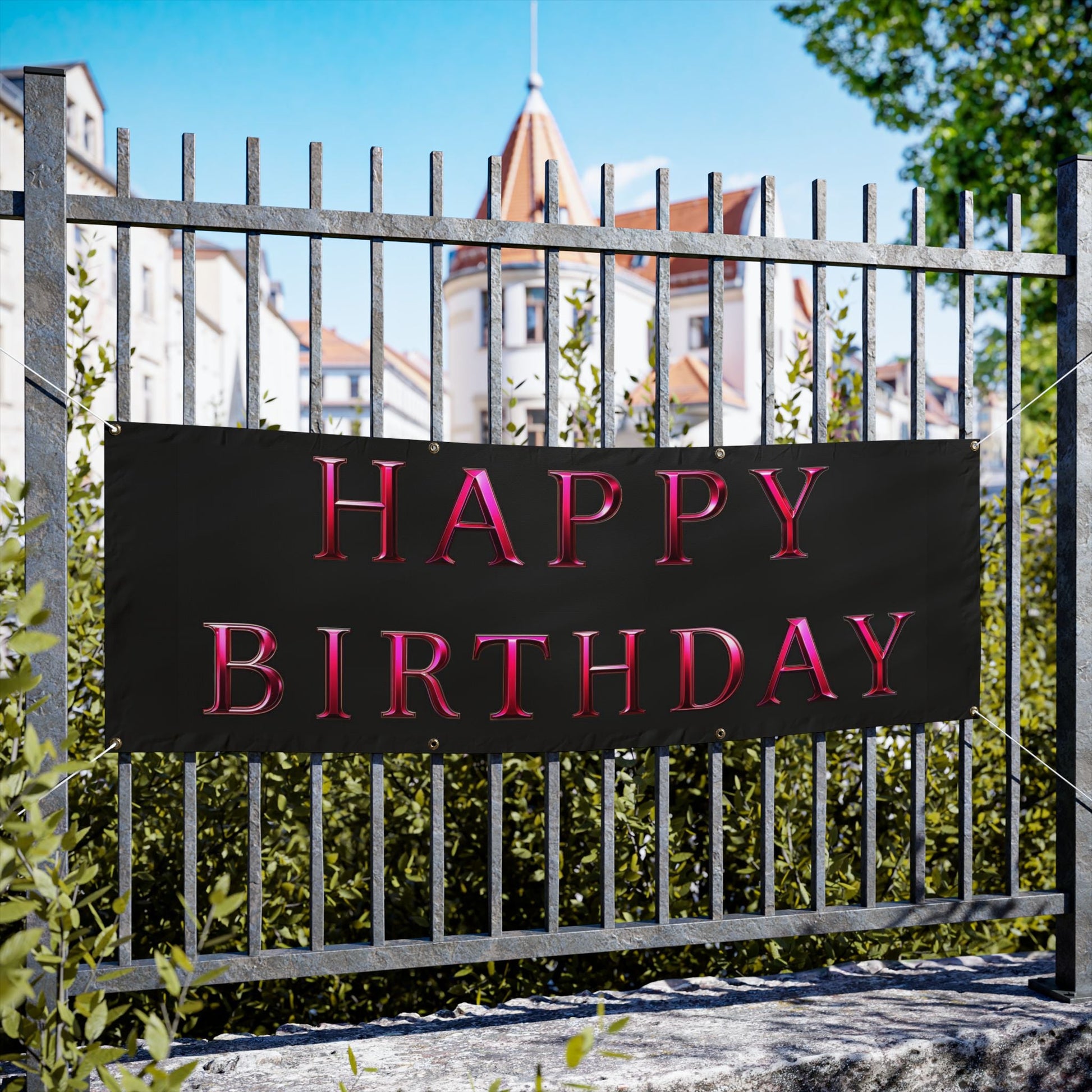 "Happy Birthday" Vinyl Banner - Winsome Realms