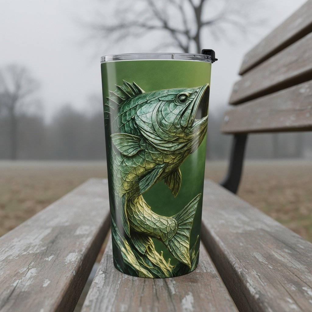 Leaping Largemouth Bass 20oz Stainless Steel Traveler's Tumbler | Winsome Realms - Winsome Realms