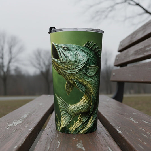 Leaping Largemouth Bass 20oz Stainless Steel Traveler's Tumbler | Winsome Realms - Winsome Realms