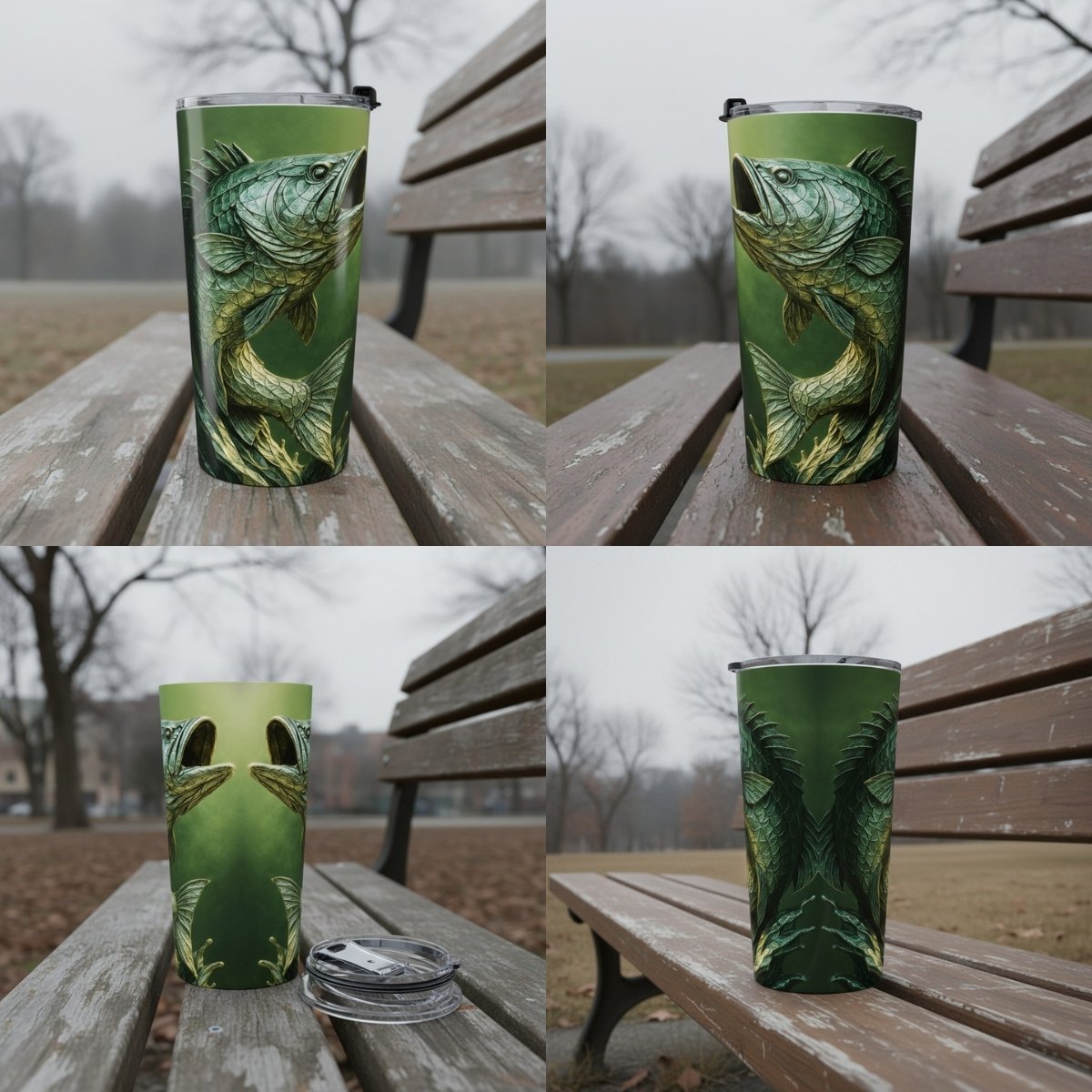 Leaping Largemouth Bass 20oz Stainless Steel Traveler's Tumbler | Winsome Realms - Winsome Realms