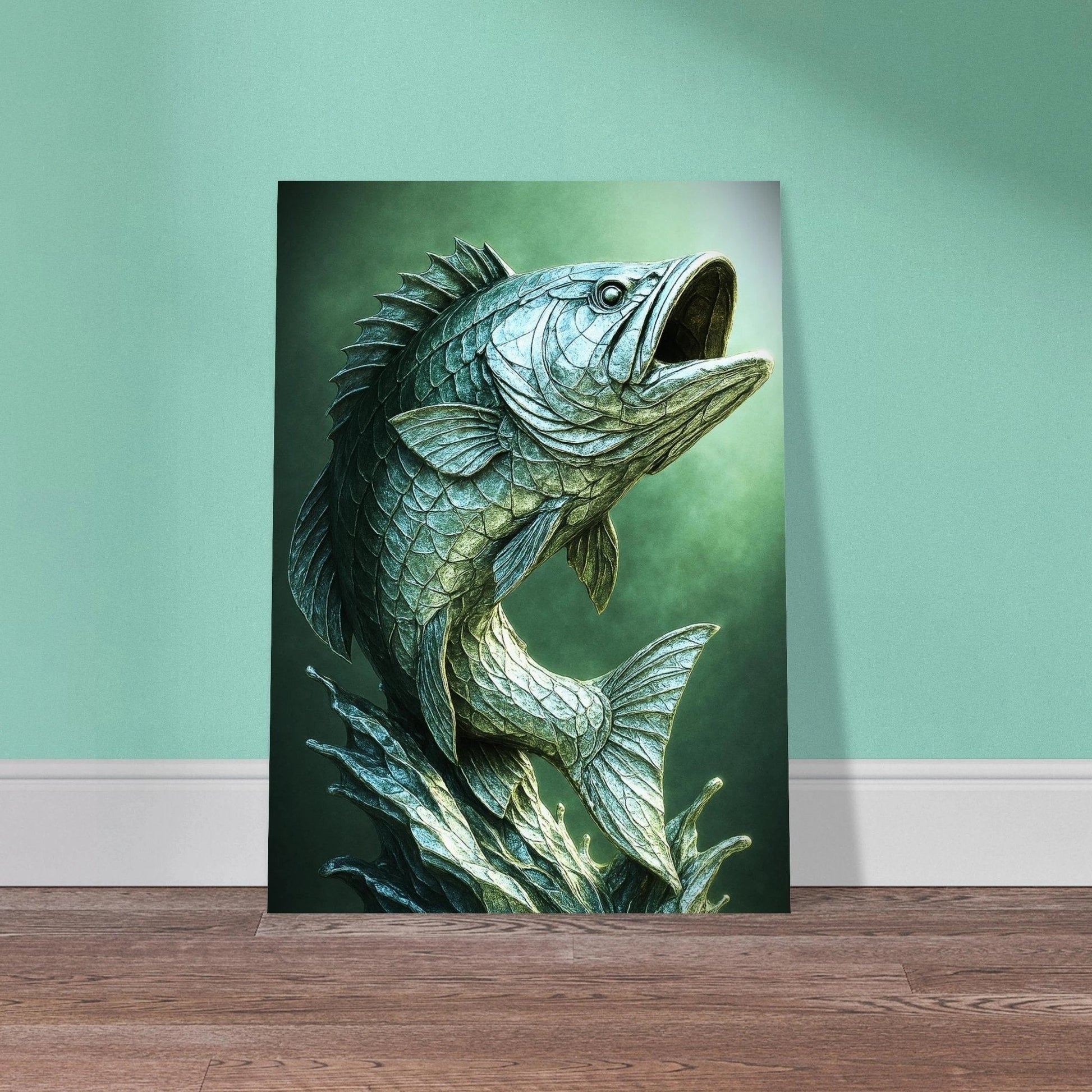 Leaping Largemouth Bass Fine Art Aluminum Print - Winsome Realms