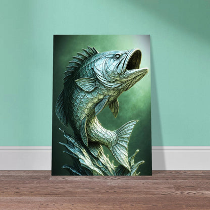 Leaping Largemouth Bass Fine Art Aluminum Print - Winsome Realms