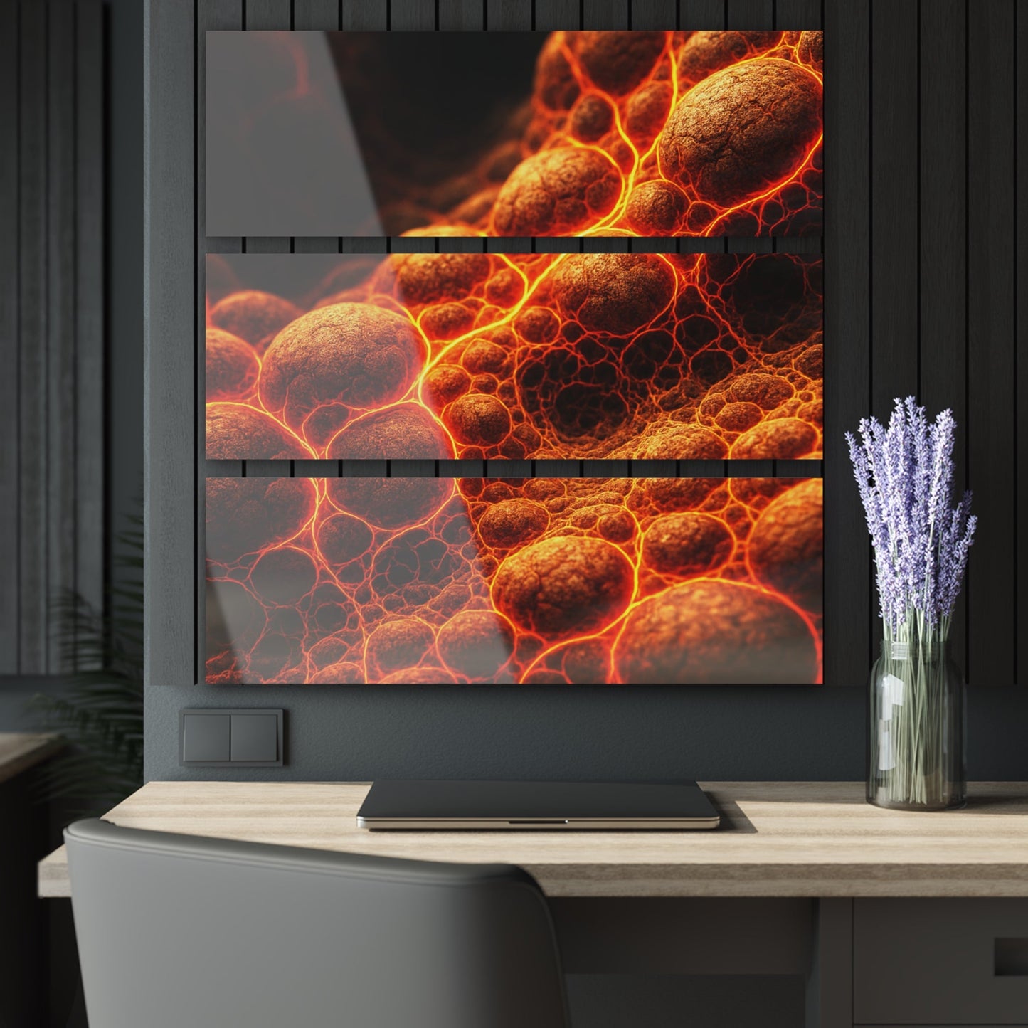 "Light Alive" Triptych 2 Acrylic Wall Art 36"x12" - Winsome Realms