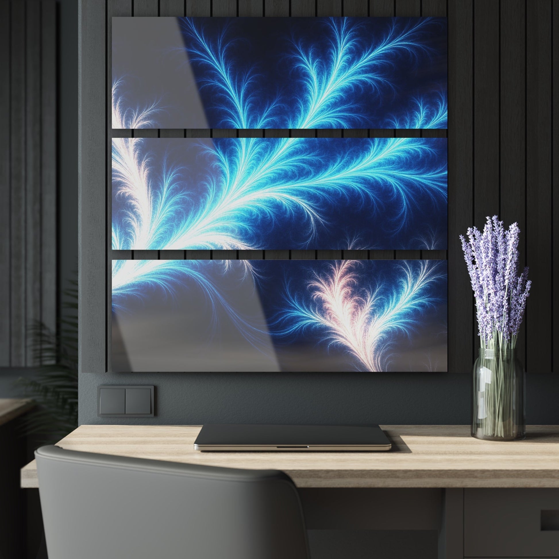 "Light Alive" Triptych 3 Acrylic Wall Art 36"x12" - Winsome Realms