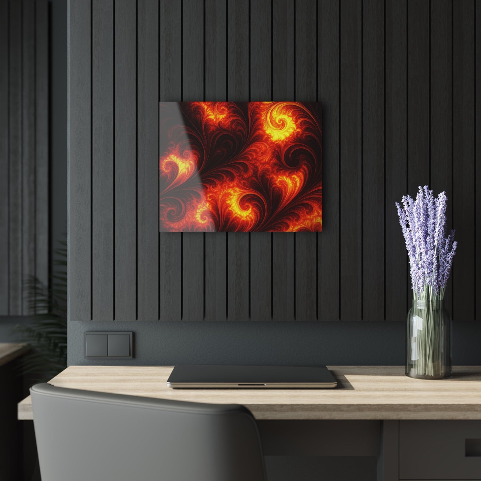 "Living Red" Modern Acrylic Art Print 20"x16" - Winsome Realms