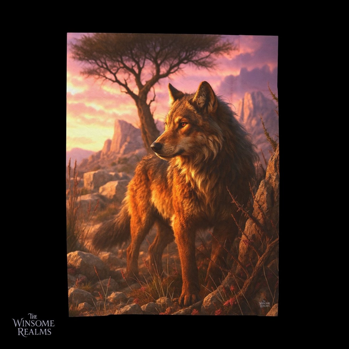 Majestic Wolf Print - Velveteen Plush Blanket 1 - Winsome Realms