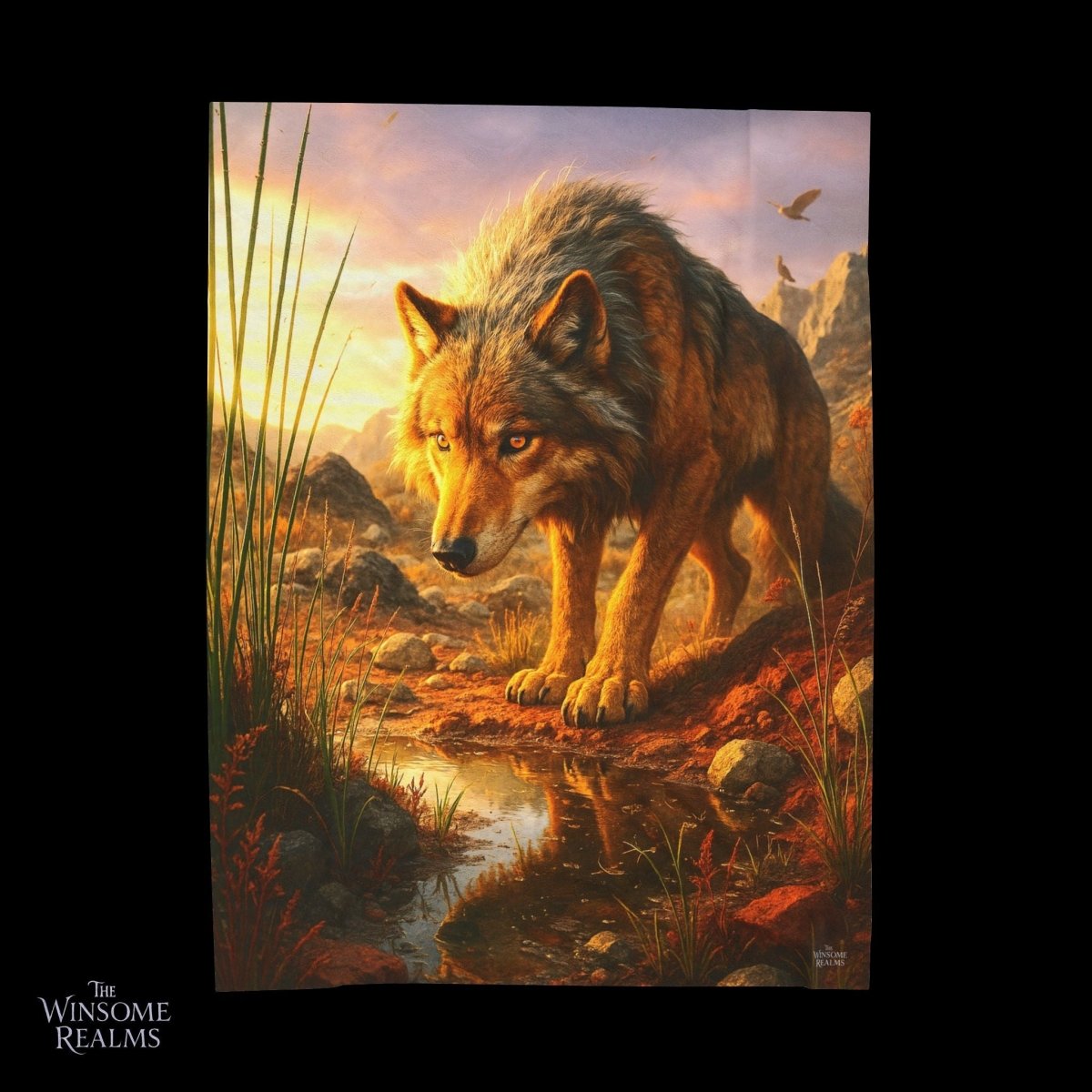 Majestic Wolf Print Velveteen Plush Blanket 2 - Winsome Realms