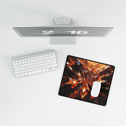 Mirrored Obsidian Jaggeds Fractal Art Desk Mat - Winsome Realms