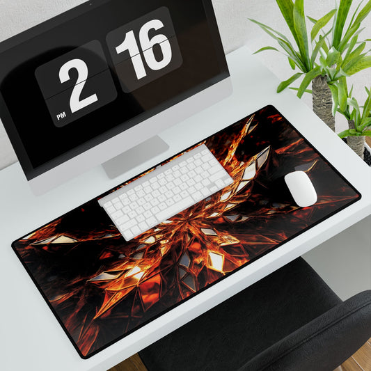 Mirrored Obsidian Jaggeds Fractal Art Desk Mat - Winsome Realms