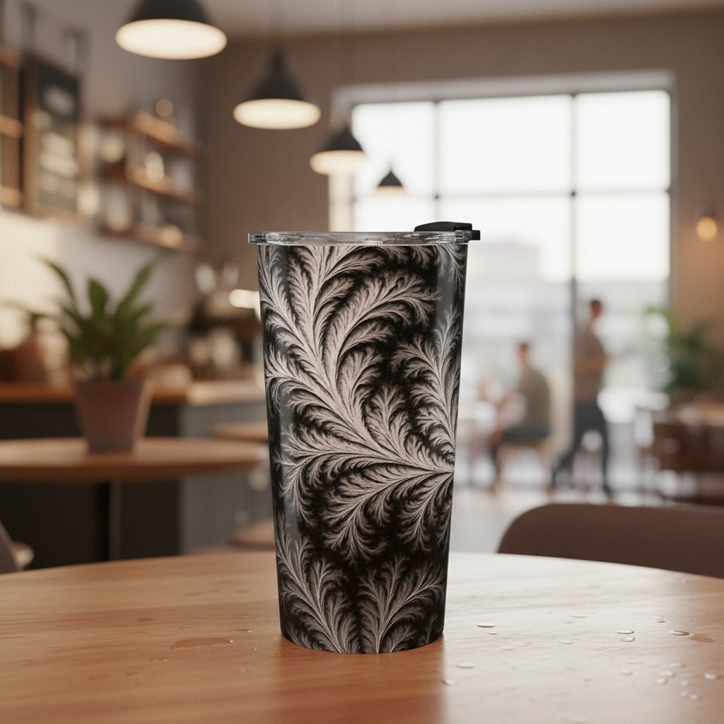 Monochrome Flames 20oz Stainless Steel Tumbler | Cozy Drinkware by Winsome Realms - Winsome Realms