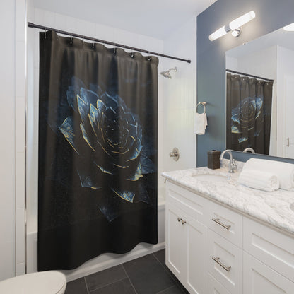 "Obsidian Bloom" Shower Curtain - Winsome Realms