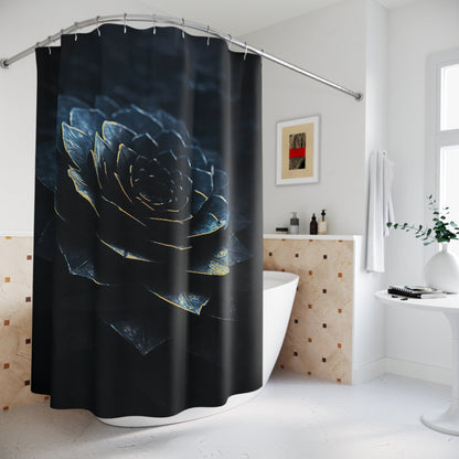 "Obsidian Bloom" Shower Curtain - Winsome Realms