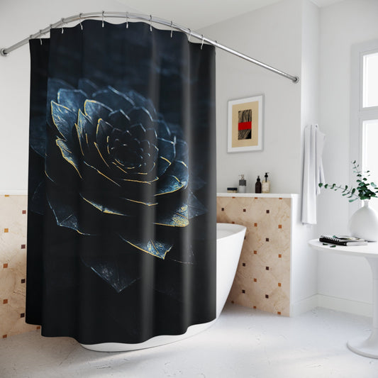 "Obsidian Bloom" Shower Curtain - Winsome Realms