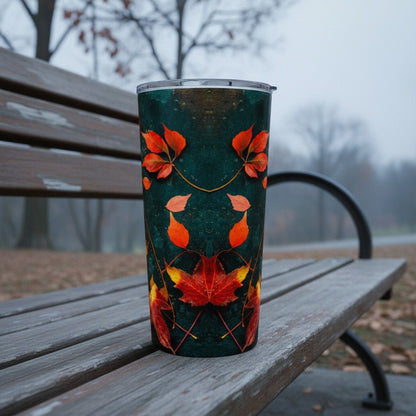 Orange Autumn Leaves 20oz Insulated Tumbler | Winsome Realms - Winsome Realms