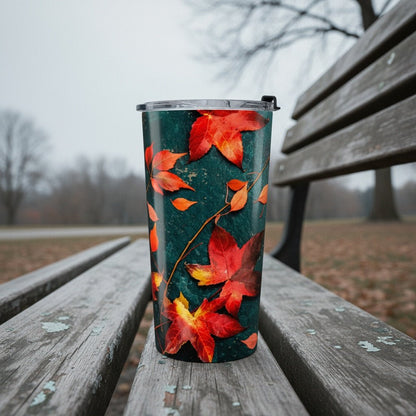 Orange Autumn Leaves 20oz Insulated Tumbler | Winsome Realms - Winsome Realms