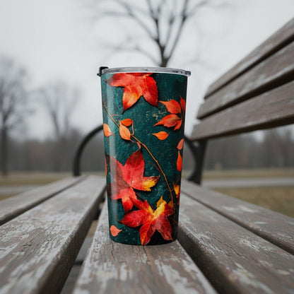Orange Autumn Leaves 20oz Insulated Tumbler | Winsome Realms - Winsome Realms