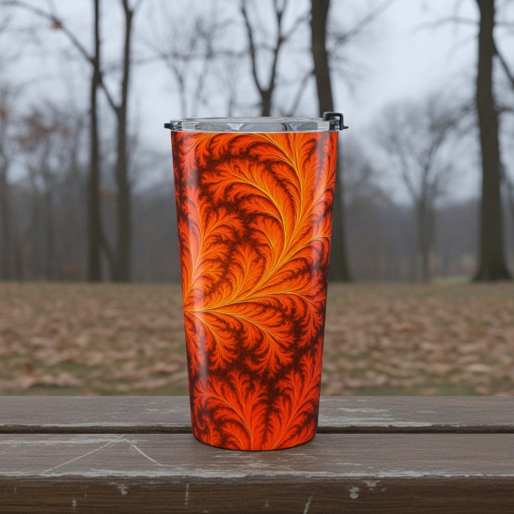 Orange Flames 20oz Stainless Steel Tumbler | Cozy Drinkware by Winsome Realms - Winsome Realms