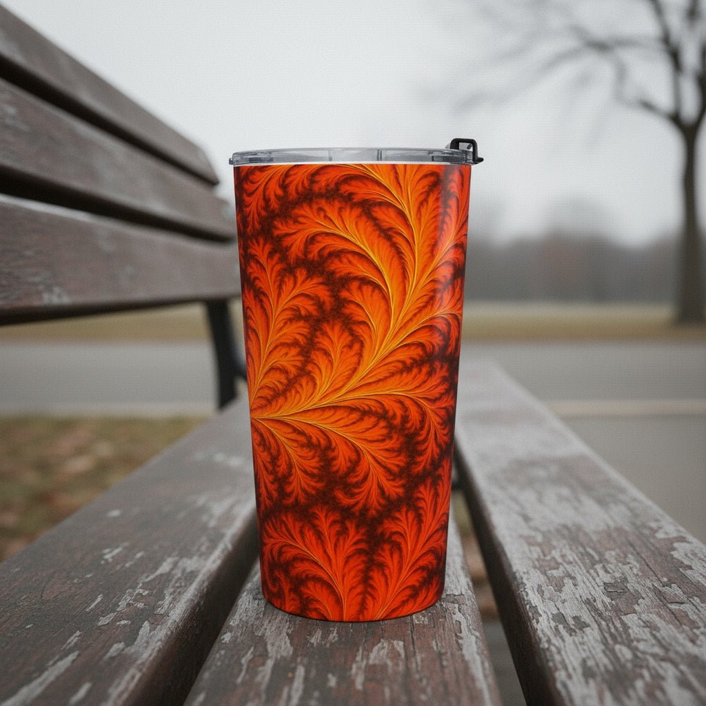 Orange Flames 20oz Stainless Steel Tumbler | Cozy Drinkware by Winsome Realms - Winsome Realms