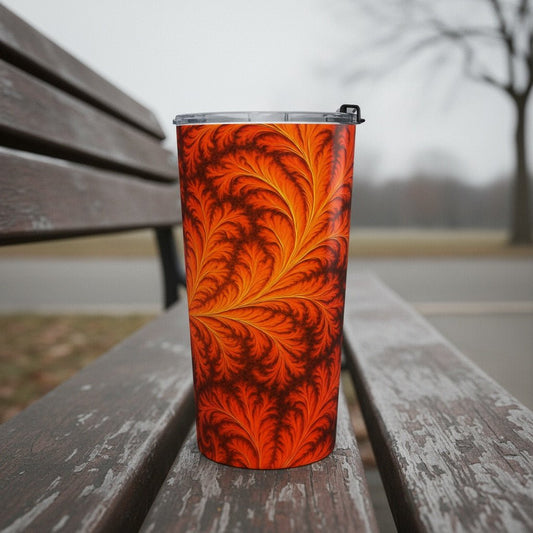 Orange Flames 20oz Stainless Steel Tumbler | Cozy Drinkware by Winsome Realms - Winsome Realms