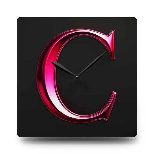 PinkLady's 'C' Acrylic Wall Clock - Winsome Realms