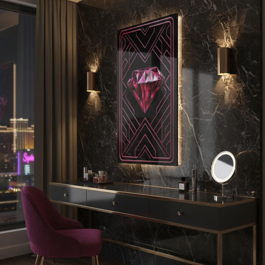 "PinkLady's Diamond" Art Deco Acrylics - Winsome Realms