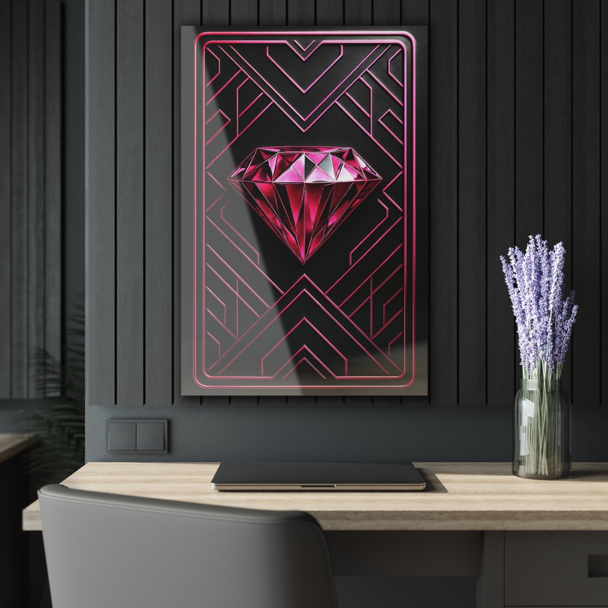 "PinkLady's Diamond" Art Deco Acrylics - Winsome Realms